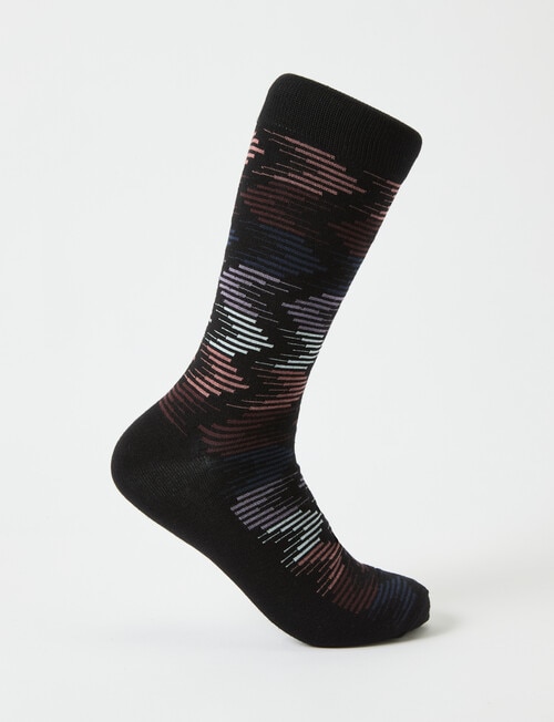 Mazzoni Zig Zag Viscose Rayon from Bamboo Crew Sock, Plum product photo