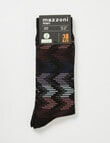 Mazzoni Zig Zag Viscose Rayon from Bamboo Crew Sock, Plum product photo View 02 S