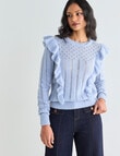 Whistle Pointelle Ruffle Jumper, Clearwater product photo View 05 S