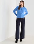 Whistle Crew Neck Rib Cardigan, Sky Blue product photo View 03 S