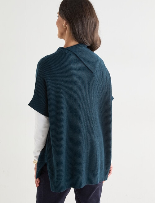 Ella J Merino Split Neck Jumper, Forest product photo View 02 L