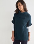 Ella J Merino Split Neck Jumper, Forest product photo View 05 S