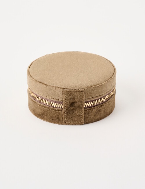 Boston + Bailey Velvet Round Jewellery Box, Sea Kelp product photo View 02 L