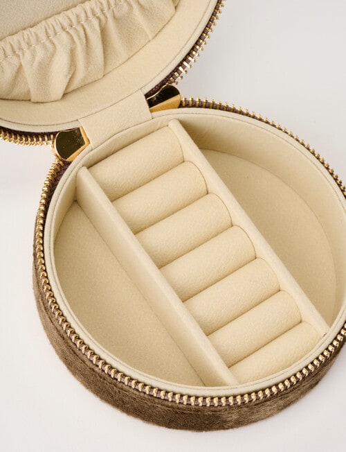 Boston + Bailey Velvet Round Jewellery Box, Sea Kelp product photo View 05 L