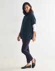 Ella J Merino Split Neck Jumper, Forest product photo View 03 S