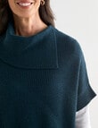 Ella J Merino Split Neck Jumper, Forest product photo View 04 S