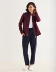 Ella J Two-Way Zip Sweatshirt, Burgundy product photo View 03 S