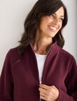 Ella J Two-Way Zip Sweatshirt, Burgundy product photo View 04 S