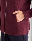 Ella J Two-Way Zip Sweatshirt, Burgundy product photo View 05 S