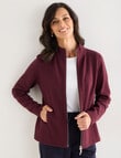 Ella J Two-Way Zip Sweatshirt, Burgundy product photo View 06 S