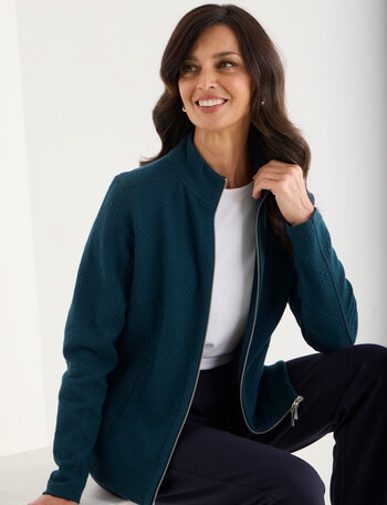 Ella J Two-Way Zip Sweatshirt, Petrel product photo