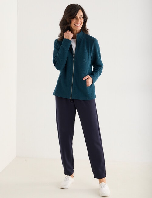 Ella J Two-Way Zip Sweatshirt, Petrel product photo View 03 L