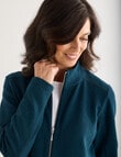 Ella J Two-Way Zip Sweatshirt, Petrel product photo View 04 S