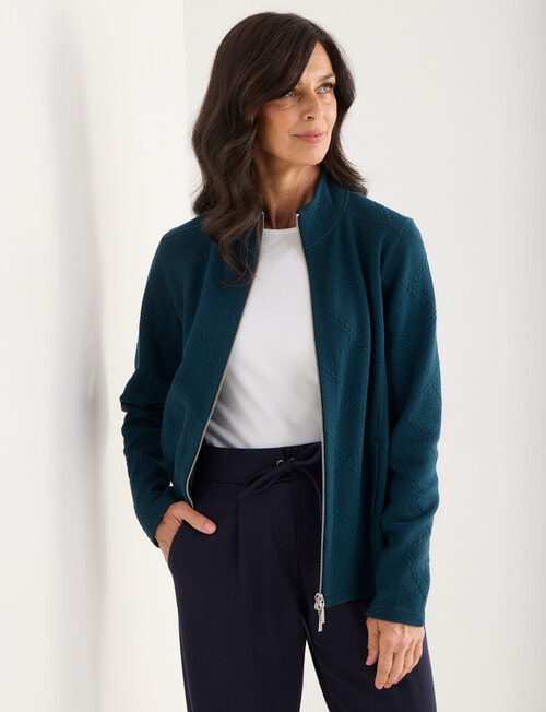 Ella J Two-Way Zip Sweatshirt, Petrel product photo View 07 L