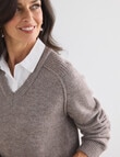 Ella J Two-In-One Knit Shirt, Mocha product photo View 04 S