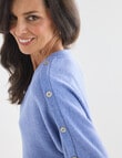 Ella J Soft Button Detail Top, Blue product photo View 04 S