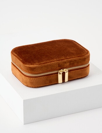 Boston + Bailey Large Velvet Jewellery Box, Ginger product photo
