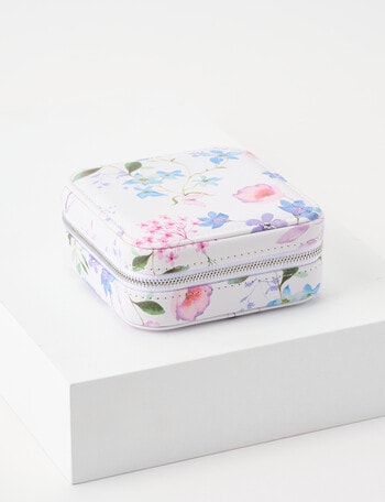 Boston + Bailey Square Floral Jewellery Box, White Floral product photo