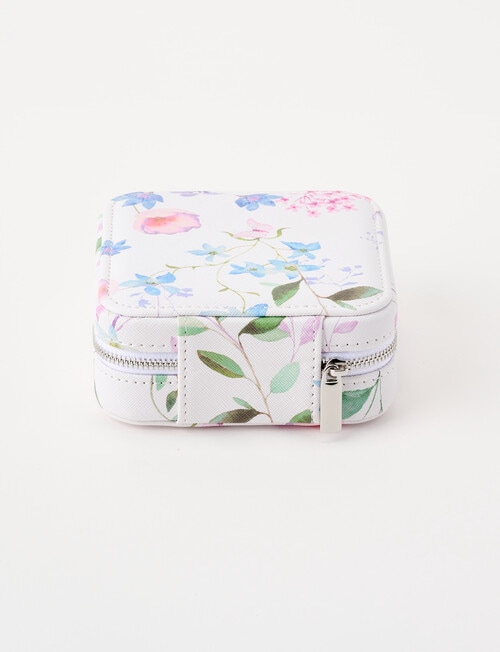 Boston + Bailey Square Floral Jewellery Box, White Floral product photo View 02 L