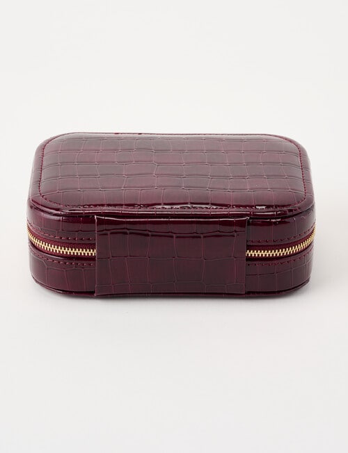 Boston + Bailey Large Faux Croc Jewellery Box, Cherry Lacquer product photo View 02 L