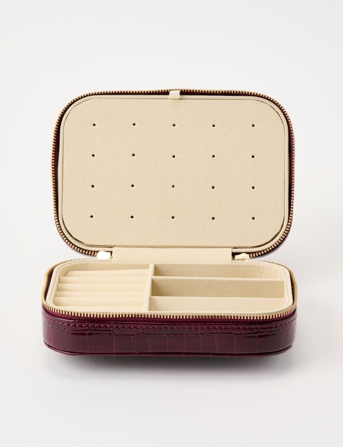 Boston + Bailey Large Faux Croc Jewellery Box, Cherry Lacquer product photo View 04 L