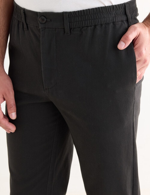 Chisel Elasticated Waist Chino Pants, Charcoal product photo View 04 L