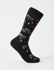 Mazzoni Classic Car Cotton-Blend Crew Sock, Black product photo