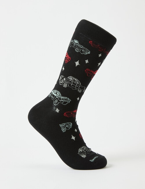 Mazzoni Classic Car Cotton-Blend Crew Sock, Black product photo