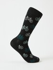 Mazzoni Bicycle Cotton-Blend Crew Sock, Black product photo
