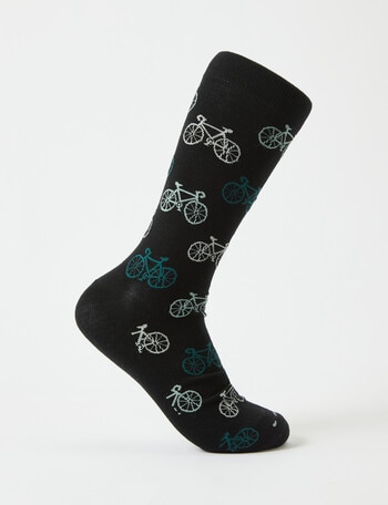 Mazzoni Bicycle Cotton-Blend Crew Sock, Black product photo