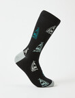 Mazzoni Yacht Cotton-Blend Crew Sock, Black product photo