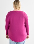 Bodycode Curve Long Sleeve Boxy Tee, Magenta product photo View 02 S