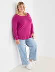 Bodycode Curve Long Sleeve Boxy Tee, Magenta product photo View 03 S
