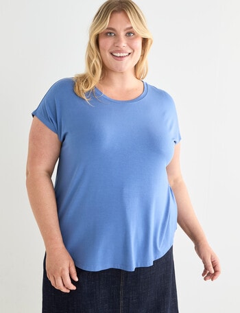 Bodycode Curve Short Sleeve Boxy Tee, Denim product photo