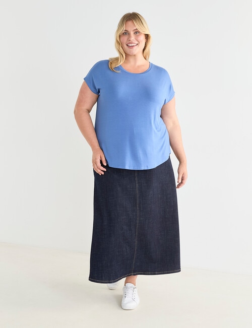 Bodycode Curve Short Sleeve Boxy Tee, Denim product photo View 03 L