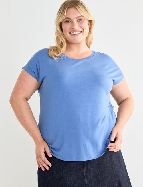 Bodycode Curve Short Sleeve Boxy Tee, Denim product photo View 05 L