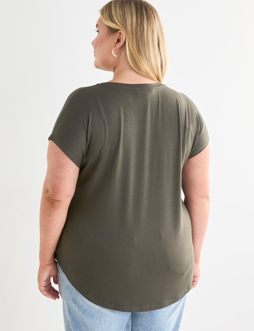 Bodycode Curve Short Sleeve Boxy Tee, Olive product photo View 02 L