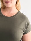 Bodycode Curve Short Sleeve Boxy Tee, Olive product photo View 04 S