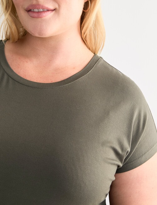 Bodycode Curve Short Sleeve Boxy Tee, Olive product photo View 04 L