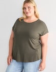 Bodycode Curve Short Sleeve Boxy Tee, Olive product photo View 05 S