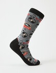 Mazzoni Record Cotton-Blend Crew Sock, Grey Marle product photo