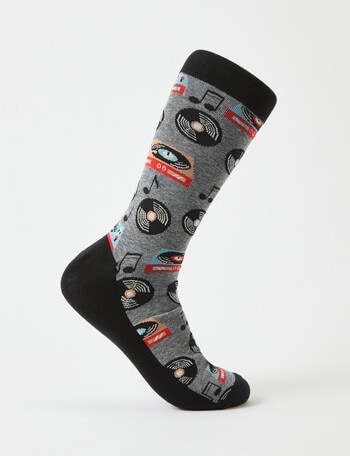Mazzoni Record Cotton-Blend Crew Sock, Grey Marle product photo