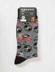 Mazzoni Record Cotton-Blend Crew Sock, Grey Marle product photo View 02 S