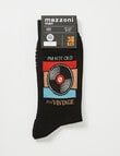 Mazzoni I'm Not Old I'm Vintage Cotton-Blend Crew Sock, Black product photo View 02 S