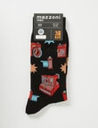 Mazzoni Vintage Cameras Cotton-Blend Crew Sock, Black product photo View 02 S
