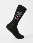 Mazzoni Low Power Cotton-Blend Crew Sock, Black product photo