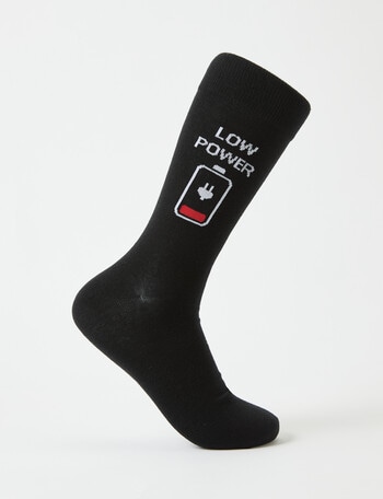 Mazzoni Low Power Cotton-Blend Crew Sock, Black product photo