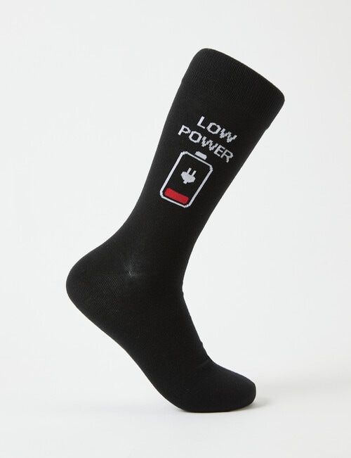 Mazzoni Low Power Cotton-Blend Crew Sock, Black product photo