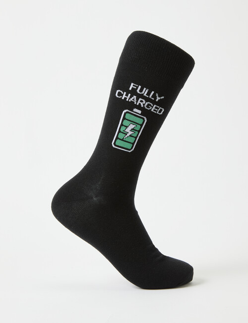 Mazzoni Fully Charged Cotton-Blend Crew Sock, Black product photo