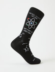 Mazzoni Never Trust Atoms Cotton-Blend Crew Sock, Black product photo